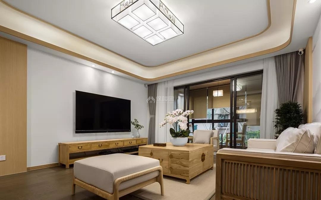 160平新中式三居之客厅装修布置效果图