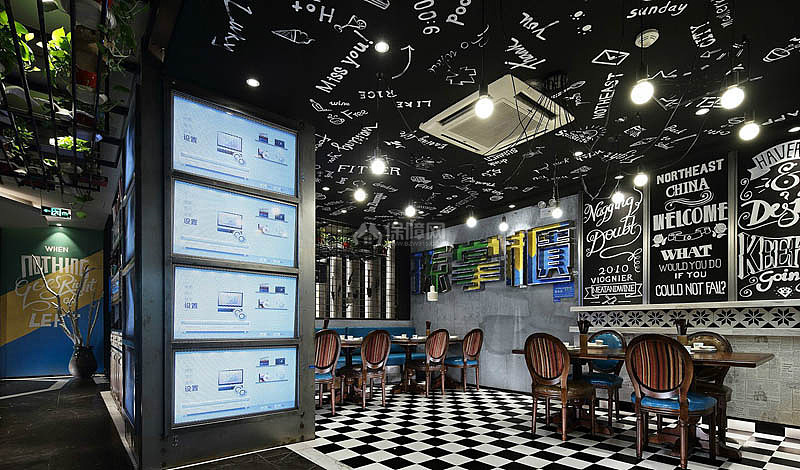 孙掌柜主题餐厅之大厅墙面装修设计效果图