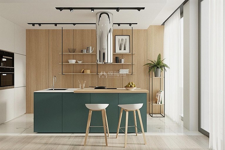 75方现代风公寓之开放式厨房设计效果图