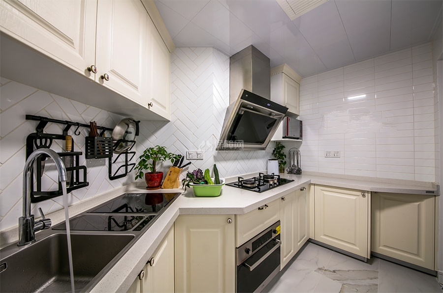 105㎡格调美式三居之厨房装潢设计效果图