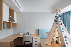 115㎡简约新中式三居之儿童房装修布置效果图