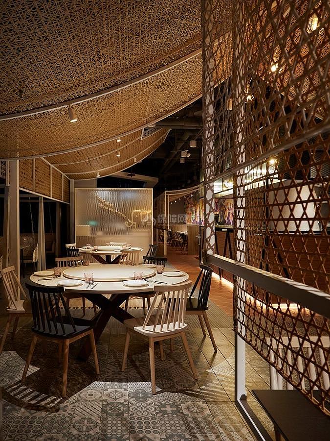 台北信义区泰式餐厅之顶部设计效果图