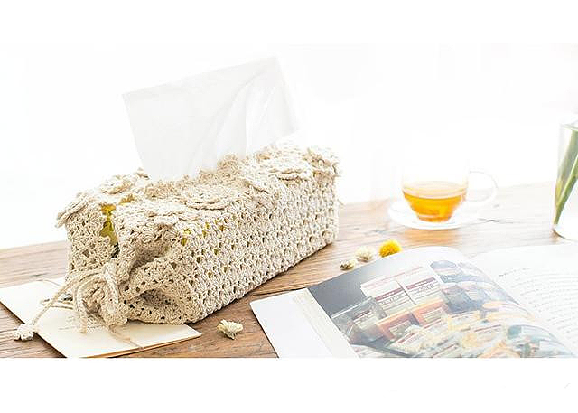 diy家居飾品 一塊小方巾鉤編出生活之美