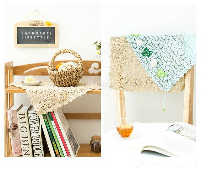 diy家居飾品 一塊小方巾鉤編出生活之美