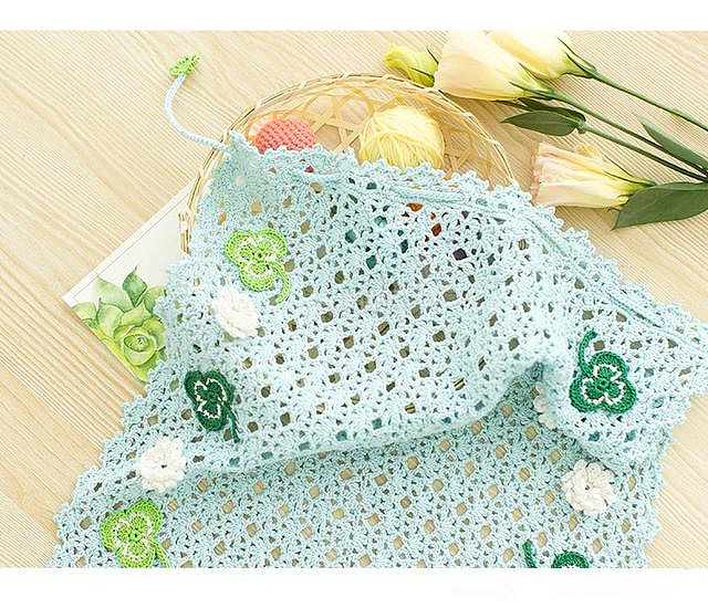 diy家居飾品 一塊小方巾鉤編出生活之美