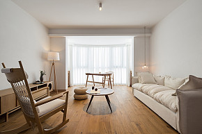 126㎡日式三居之客厅沙发布置效果图