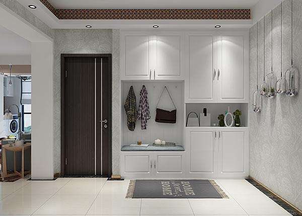 简约白色玄关柜设计 实用又增加储物空间