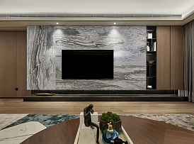 320㎡新中式别墅之电视背景墙设计效果图