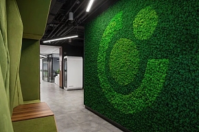 OTP银行莫斯科办公绿色墙设计效果图