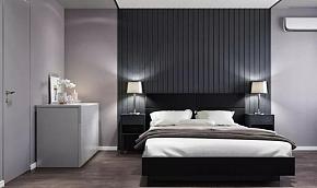 65平米现代风卧室床头背景墙装饰