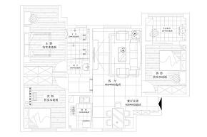 126㎡简欧风三居户型图 126㎡简欧风三居户型图