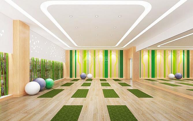 绿色健身房间效果图
