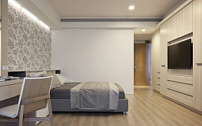现代简约卧室床头背景墙设计