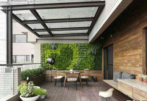 顶楼阳台装修  亭台楼阁   阳台花园设计小露台花园设计效果图,露台