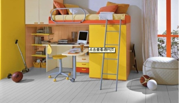 橙黄色儿童房装修效果图