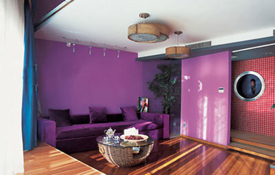 紫色客厅装修效果图