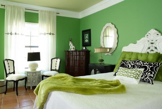 淡绿色卧室装修效果图图片
