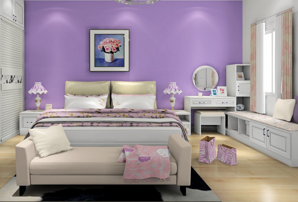 粉紫色卧室装修效果图