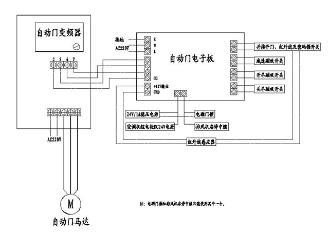 感应门扩展器接线图图片