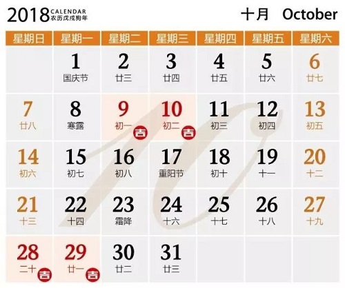 2018年装修吉日早知道