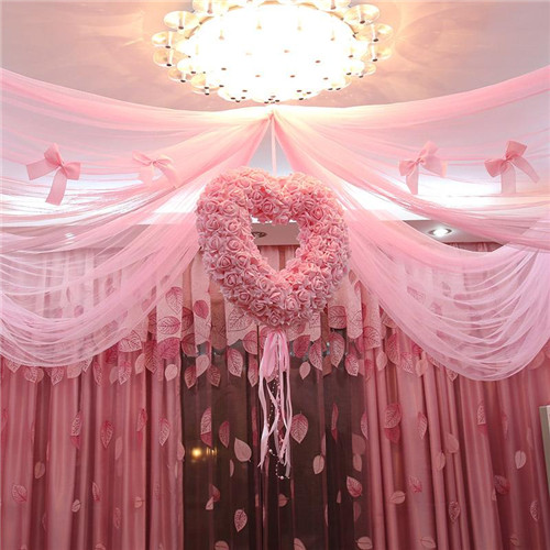 绢花布置婚房效果图图片
