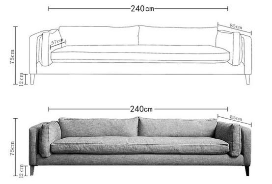 三人沙发详细尺寸图片