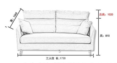 三人沙发尺寸表 客厅三人沙发标准尺寸规格