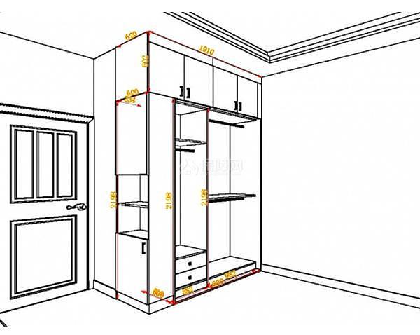 常见衣柜尺寸及内部结构图解大全