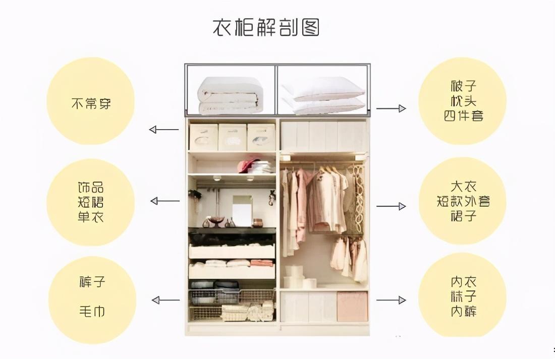 衣柜功能区划分图图片