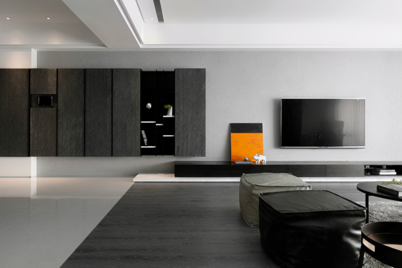 【城市之光】黑白灰现代简约风格170平方 打造极简风时尚宅