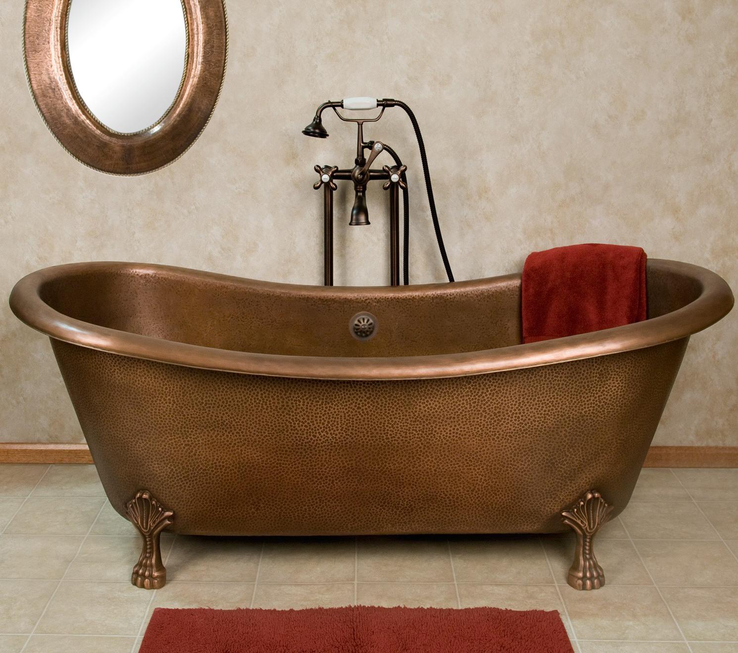 古色古香的铜制浴缸老式的复古魅力重塑你的浴室空间