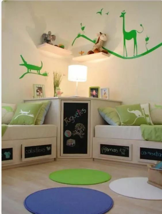 儿童房不做上下铺怎么设计 两张床模式省地多收纳