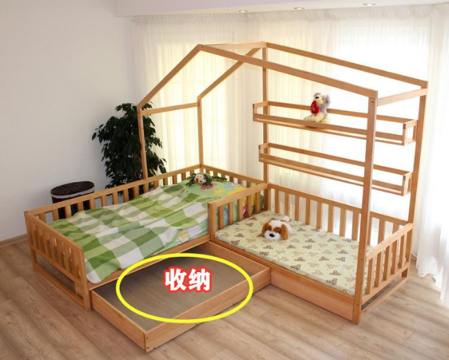 双人儿童房不用上下床 换成这种空间利用率高!