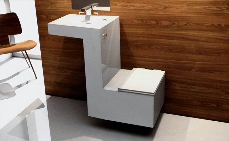 洗手台和马桶一体化设计 适合小户型省水又省空间!