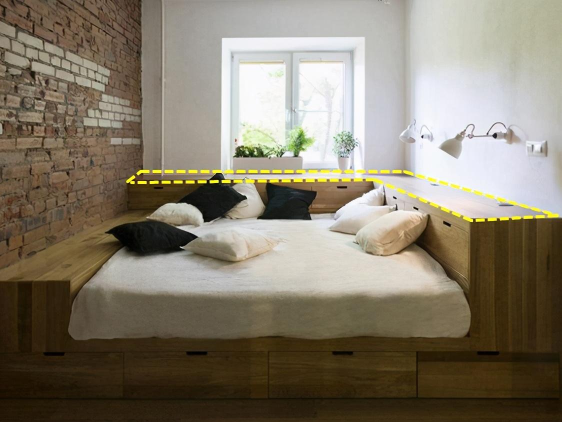 卧室小不放床头柜的设计 靠墙做15公分薄柜收纳翻番