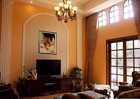 现代古典风格客厅电视背景墙图片