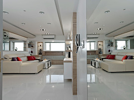 75平米舒适混搭风格二居室客厅隔断设计