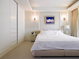 72平米舒适风格别墅卧室背景墙装修效果图