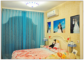 地中海风格卧室窗帘图片