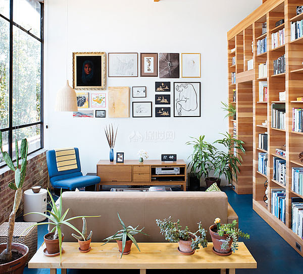 衣帽间书架楼梯一体化 简约LOFT loft风格,