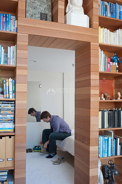 衣帽间书架楼梯一体化 简约LOFT loft风格,