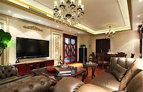 美式古典家居客厅电视背景墙图片