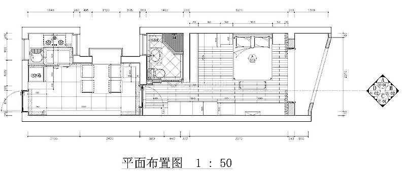 一字小戶型 清新混搭一居室 小戶型裝修,一居室裝修