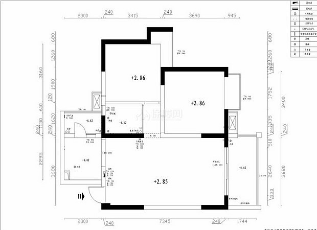 网购达人简约家 80平二室二厅 二居室装修,80平