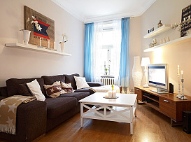 雅致柔白北欧风格公寓客厅图片