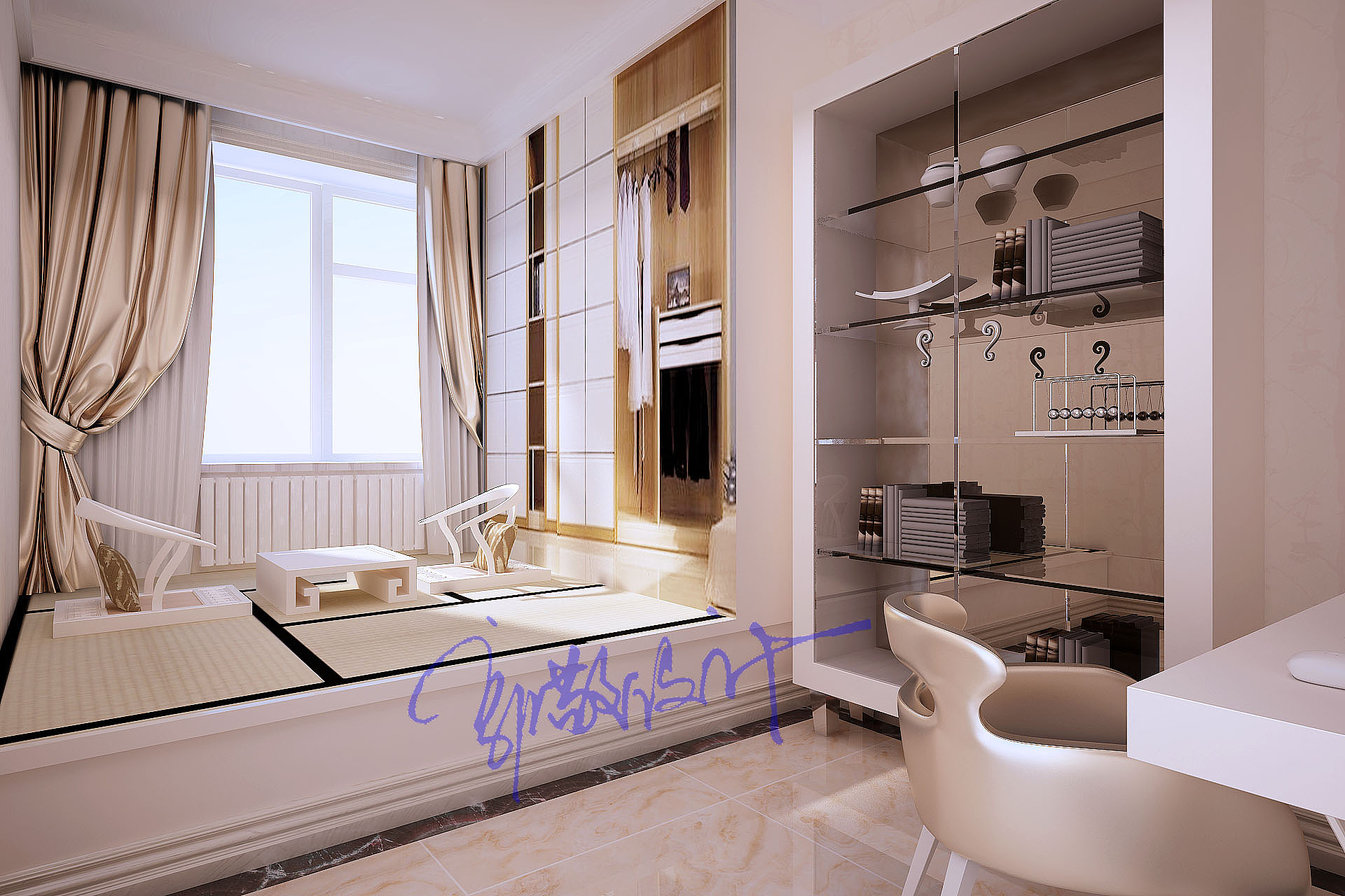 本案是以后现代元素为主题，主色调温馨居家为要求打造