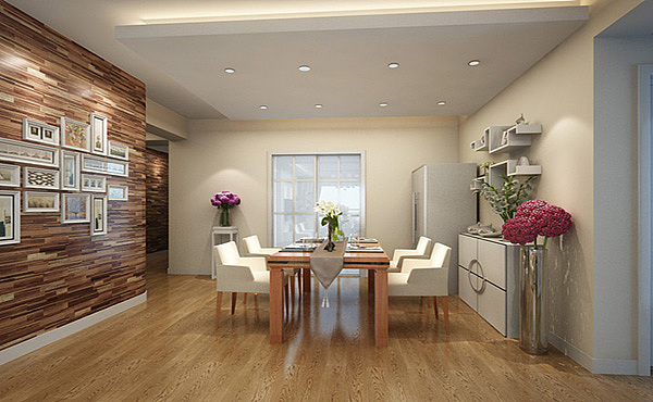 在整个的设计过程中，以简约作为基调，客厅的电视墙上