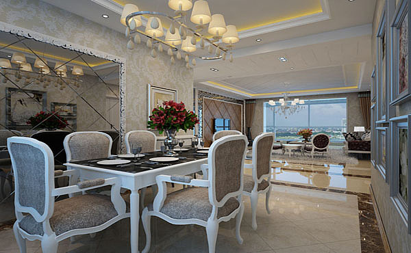 本案以欧式风格为主。而一般是用华丽的装饰、浓烈的色