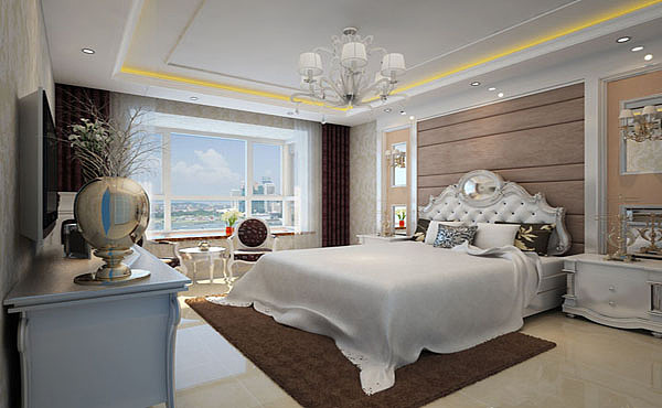 本案以欧式风格为主。而一般是用华丽的装饰、浓烈的色