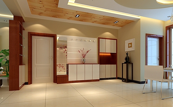 次设计主要以接近自然、简约为主，门厅的设计和吊顶用